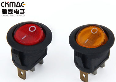 Işıklı LED Yuvarlak Rocker Anahtarı 220V / 110V Kcd1 - 106 T85 Pa66 10000 Döngüleri